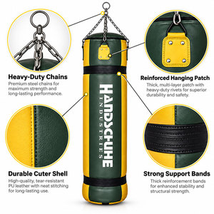 Sac de frappe d'entraînement de boxe en PU, durable, vert et jaune mélangé, pour adultes, prix de gros abordable - Product Image 4