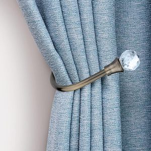 Juego de 2 Sujetadores de Cortina de Metal Curvo con Perilla de Cristal para Cortinas - Product Image 1