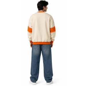Men's Hip Hop Cartoon Print Crew Neck Sweatshirt Oversized Fit 100% Cotton Knitted Pullover Autumn Style - Product Image 3
