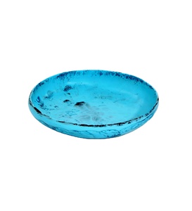 Bol décoratif artisanal en résine bleu turquoise poli, design moderne, écologique, plat de rangement artisanal de luxe pour fêtes - Product Image 1