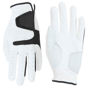 Gant de golf blanc en spandex avec sangle de poignet réglable à boucle auto-agrippante, extensible, respirant, design perforé, adapté à l'utilisation à la plage - Product Image 1