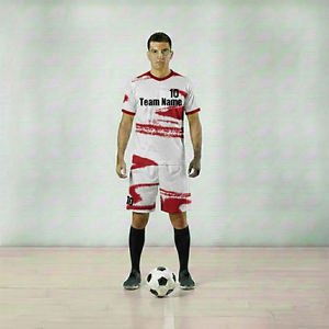 Ensemble d'uniformes de football personnalisés sublimés, respirants, anti-UV, grande taille, 100 % coton, avec strass - Product Image 1