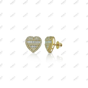 Pendientes de Diamante Solitario con Corte Brillante en Oro Amarillo, Joyería Clásica Ligera para Mujer, para Compromiso, Fiesta, Boda - Product Image 3
