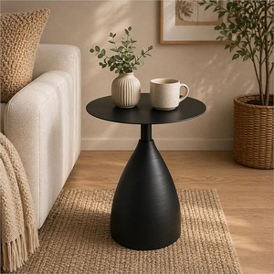 Drop Shape Metal <b>Side</b> <b>Table</b> for Living Room End <b>Table</b>, Coffee <b>Table</b>, Bedside <b>Table</b> Home <b>Round</b> Top Metal <b>Side</b> <b>Table</b> - Product Image 5