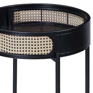 Tavolino da Caffè Nero con Piano a Vassoio, Design Elegante - Product Image 4