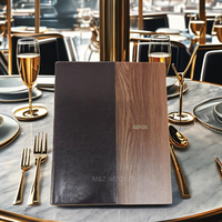 Porte-menu en bois et similicuir de haute qualité, design combiné, pour hôtels, certifié ISO, avec contrôle automatique de la température