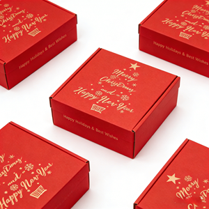 กล่องของขวัญกระดาษแข็งรีไซเคิลรักษ์โลก กล่องไปรษณีย์คริสต์มาสแบบพิเศษ เคลือบด้าน เคลือบยูวี ปั๊มนูน ยั่งยืน - Product Image 5