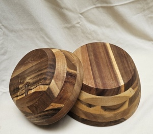 Custom Made Acacia Wooden Salad <b>Bowl</b> <b>Set</b> Serving <b>Bowl</b> Sustainable for Salad & Fruit <b>Mixing</b> Directly From Vietnam - Product Image 3