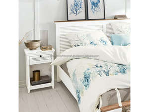 Mesita de Noche Moderna de Madera Maciza de Mango Blanca con 2 Cajones y Estante Abierto, Hecha a Mano, Minimalista, para Dormitorio 2026 - Product Image 3