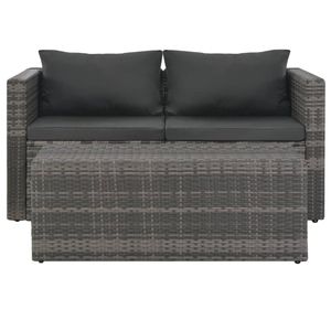 Ensemble de canapés en polyrotin gris pour la collection de meubles de jardin d'extérieur - Product Image 2