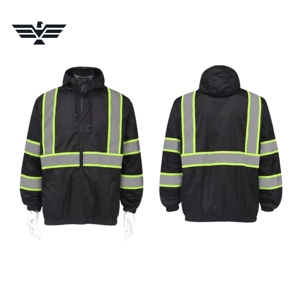 High Visibility Flame-Retardant Reflective Safety Waterproof Cotton Silk Screen Printed Seamless Fusing <b>Rain</b> <b>Jacket</b> Workwear - Product Image 3