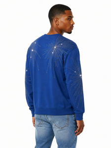 Men's Rhinestone <b>Sweatshirt</b> <b>Crew</b> <b>Neck</b> Regular Fit <b>Black</b> Knitted Pullover Eco-Friendly Breathable Pocket Design Streetwear Casual - Product Image 6