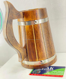 แก้วมักทำด้วยมือแบบคลาสสิกสำหรับโรงแรมบ้านสำนักงานแก้วเบียร์และชาทำจากไม้ - Product Image 1