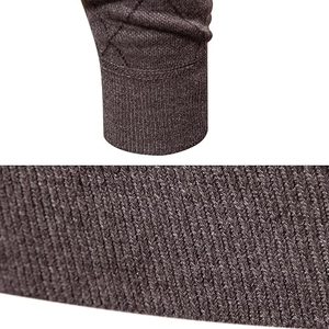 Men's Winter Viscose/Cotton Cable Knit <b>Pullover</b> <b>Sweater</b> Crew Neck Full Sleeve Solid Color Warm Anti-Pilling Front Logo - Product Image 4