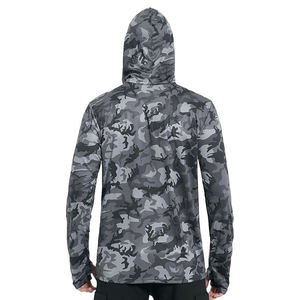 Ropa de Pesca Sublimada con Protección Solar UPF 50+, Camisetas de Manga Larga de Secado Rápido, 100% Poliéster, Ropa de Pesca con Capucha y Estampado de Camuflaje - Product Image 4