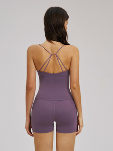 Seamless Yoga Set 2 Piece <b>High</b> Waist Crop Top & Shorts Solid Color Strapless Casual Sport Wear for Women Polyester/Cotton - Product Image 4