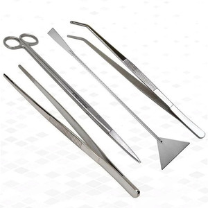 Kit de Herramientas para Acuarios de Acero Inoxidable Duradero, Tijeras para Plantas de Acuario con Mango Largo, Pinzas, Herramientas para Limpiar el Sustrato - Product Image 1