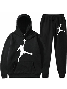 Oversized Eco-friendly <b>80</b>% Cotton Winter Tracksuit Set Men Women Matching Street Wear Hoodie Jogger Athleisure <b>Outfit</b> - Product Image 5