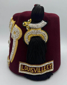 Sombrero Fez Masónico Personalizado con Bordado Étnico, Pedrería y Hilos de Oro, 100% Lana, para Fiestas y Uso Casual al Aire Libre - Product Image 4