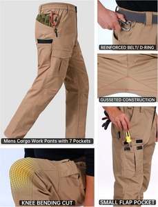 Pantalons de travail durables, panneaux de genou renforcés, vêtements de travail industriels, usine - Product Image 3