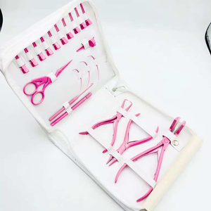 Kit de pinces pour extensions de cheveux avec conception ergonomique et métal pratique pour les outils professionnels de pose de cheveux et de soins de beauté - Product Image 4