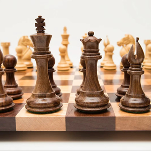 ILAHI's Eco-Friendly Rustic Polished Rectangle <b>Chess</b> <b>Board</b> Game 100% Handmade Pure Wood Animal/Love Style Customized Size <b>Chess</b> - Product Image 1