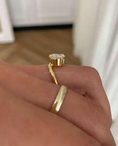 Igi/gia แล็บตัดเพชรวินเทจ14K สีเหลืองแหวนแต่งงาน/งานหมั้นใส่ได้ทั้งชายและหญิงสีขาวทองคุณภาพดีสำหรับงานปาร์ตี้ครบรอบ-คุ้มค่า - Product Image 3