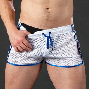 Pantalones Cortos Deportivos de Malla Sólida para Hombre, 3 Pulgadas, Color Blanco, Secado Rápido, Cintura Elástica, Transpirables, para Gimnasio y Entrenamiento - Product Image 3