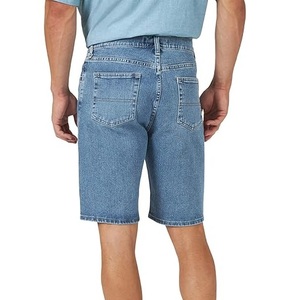 Shorts en jean pour hommes en gros, logo personnalisé, bleu, longueur genou, coupe ample, streetwear d'été, décontractés - Product Image 3