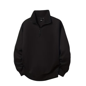 Men's Half Zip Pullover Sweatshirt Oversized <b>Mock</b> <b>Neck</b> Plain Cotton Custom Logo Streetwear <b>Top</b> - Product Image 1