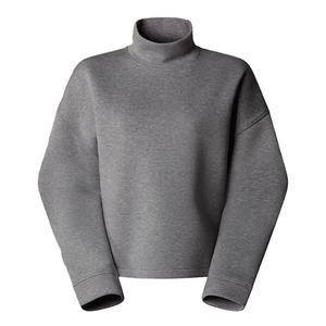 Sudadera Gris de Cuello Alto con Frente Liso, Corte Recto, Mangas Largas, Puños y Dobladillo Acanalados, Marca Privada para Tiendas de Ropa Casual - Product Image 1