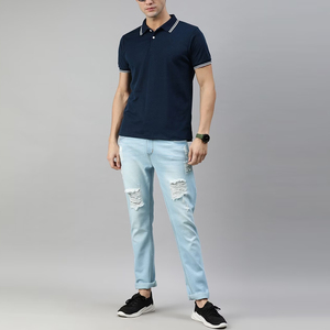 Jeans de diseñador para hombre, estilo streetwear, corte recto, fabricante de jeans rectos - Product Image 1
