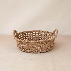 Cesta redonda de mimbre marino con tejido cuadrado abierto, cesta de almacenamiento hecha a mano, venta al por mayor, ecológica, hecha en Vietnam - Product Image 3