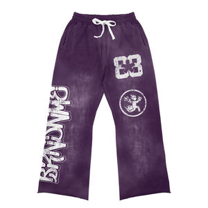 Vêtements de sport personnalisés unisexes en molleton |   Survêtement de qualité supérieure en tissu délavé violet pour hommes - Product Image 6