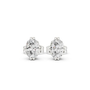 Boucles d'oreilles clous en diamant de laboratoire taille ovale 1,00 carat total, or jaune 9K, solitaire à 6 griffes, vente en gros, bijoux fins OEM - Product Image 6