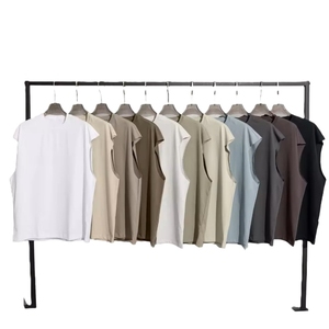 T-shirt sans manches pour homme en coton 100% solide personnalisable, coton respirant de haute qualité, vêtements décontractés pour homme, vêtements d'été - Product Image 1
