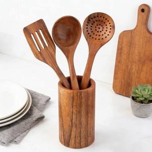 Juego de Utensilios de Cocina de Madera de Acacia Personalizado, Cucharas y Espátulas de Madera Grabadas, Regalo de Boda o Inauguración de Casa - Product Image 5