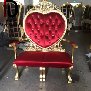 Furnitur acara mewah kursi takhta raja ganda berbentuk hati Sofa tempat duduk santai pengantin pria kulit sintetis ruang keluarga pernikahan - Product Image 6