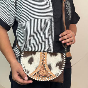 2025 plus récent gros mode dames petit cuir repoussé à la main élégant épaule et sac à bandoulière cheveux sur sacs à main en cuir de vachette - Product Image 4