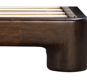 Base de Cama King Size de Madera de Teca Sólida Amangiri, Acabado Oscuro, Patas Gruesas Redondeadas, Estilo Minimalista Contemporáneo y Confortable - Product Image 6