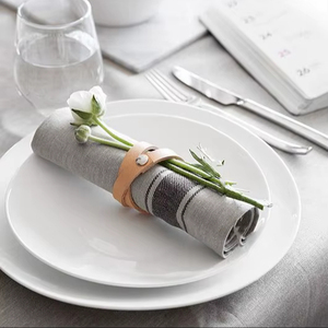 Premium Quality Leather Napkin Ring For Dining <b>Table</b> Elegant Reusable Napkin Holder For Wedding <b>Party</b> <b>Table</b> Setup - Product Image 1