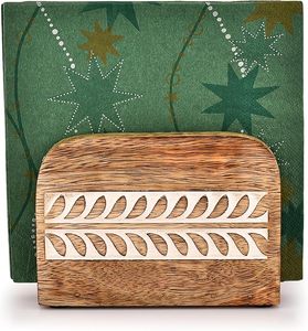 Porte-serviettes en bois de forme rectangulaire, 5,5 pouces de large, 4 pouces de haut, 2,5 pouces de profondeur, décoration de cuisine rustique, table de ferme - Product Image 3