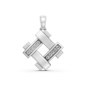 Pendentif géométrique en or massif 14 carats avec diamant de 0,07 carat, cultivé en laboratoire, taillé, romantique, plaqué rhodium, certifié IGI, collier pour femme, bijoux - Product Image 3