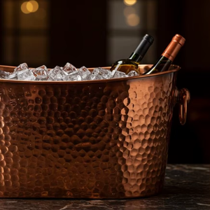 ถังน้ำแข็งเหล็กสำหรับเบียร์ ไวน์ เครื่องดื่ม ดีไซน์ดั้งเดิม งานแฮนด์เมด สไตล์โบราณ สำหรับงานปาร์ตี้ - Product Image 6