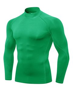 <b>Men</b> Breathable MMA Rash Guard Compression Shirt <b>Turtle</b> <b>Neck</b> Long Sleeve Athletic Rash Guard For Gym Training Running Cycling Top - Product Image 1