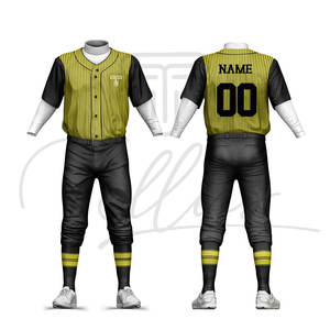 Uniformes de baseball personnalisés à manches courtes, respirants, 100% polyester, prix bas, vente en gros, nouveau motif populaire, meilleure qualité - Product Image 4