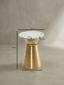 Home Poetry Modern <b>Round</b> Coffee <b>Table</b> With Hammered Finish 42 Cm Diameter Living Room Furniture Contemporary Design - Product Image 1