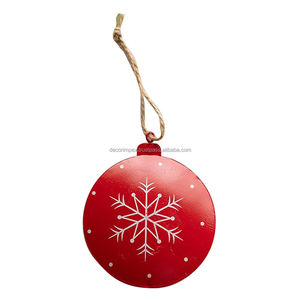 Ornement suspendu de Noël décoration d'arbre de Noël pour les festivals d'anniversaire porche rond rouge maison et jardin | décor de vacances et de saison - Product Image 1