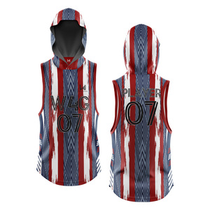 Camisetas de Fútbol Americano 7v7 con Bandera Estadounidense, Personalizadas, 100% Poliéster, Secado Rápido, Sin Mangas, Talla Grande, Camisetas Impresas Personalizadas - Product Image 3