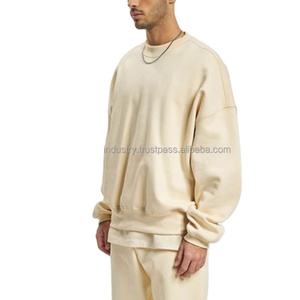 Logo personnalisé pour hommes poids lourds à manches longues pull-over col rond pull épais polaire uni sweats à capuche & sweat-shirts - Product Image 1